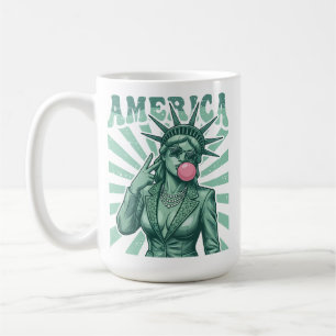 Caneca De Café Estátua da Liberdade Americana Chiclete Patriótico