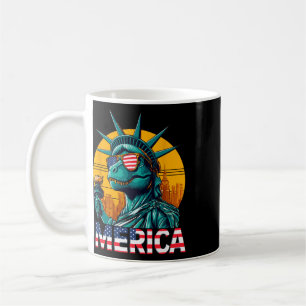 Caneca De Café Estátua da Liberdade Dino 4 de Julho Trex Meninos
