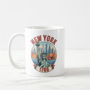 Caneca De Café Estátua da Liberdade do Retro de Nova York