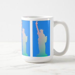 Caneca De Café Estátua da Liberdade Nova York - Cores Verdes Azui