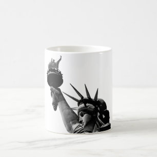 Caneca De Café Estátua da Liberdade Preto e Branco