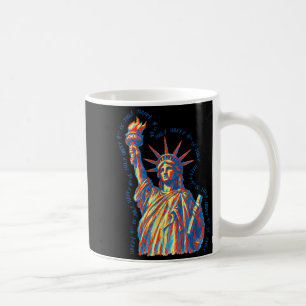 Caneca De Café Estátua da Liberdade Retro Feliz 4 de Julho
