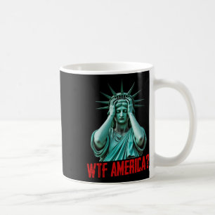Caneca De Café Estátua da Liberdade Wtf América Anti-trump Políti