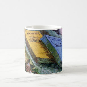Caneca De Café Estátua de Gesso Rosa e Romances Vincent van Gogh