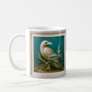 Caneca De Café Estátua de pássaro branco
