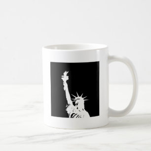 Caneca De Café Estátua de Pop de Arte Negra e Branca da Silhueta