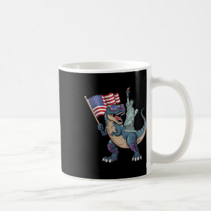 Caneca De Café Estátua Dino Da Liberdade Em 4 De Julho, Meninos E