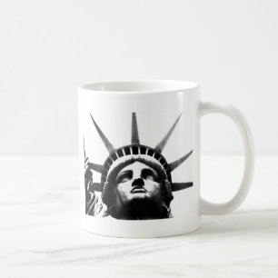 Caneca De Café Estátua Negra e Branca da Liberdade