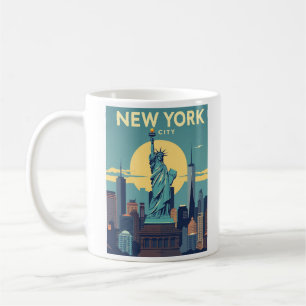 Caneca De Café Estátua Nova Iorque da Liberdade Viagem Vintage