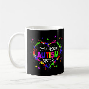 Caneca De Café Este Coração Autismo Colorido Feito Com Pedaços De