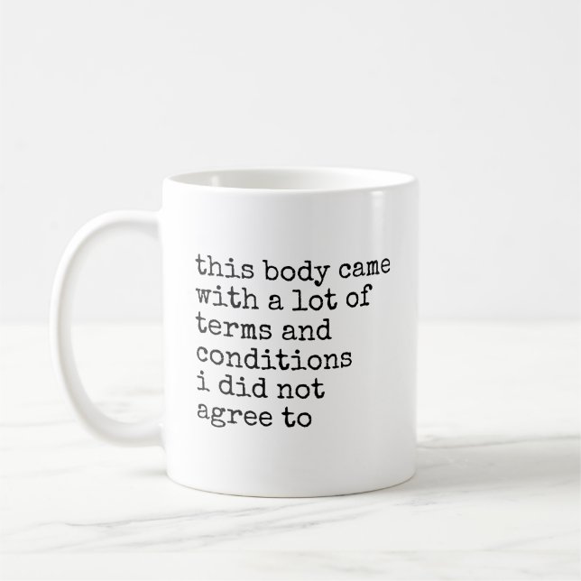Caneca De Café Este Corpo Tem Doença Crônica Engraçado Autoimune (Esquerda)