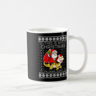 Caneca De Café Este É Meu Papai noel De Pijamas De Natal Andando 