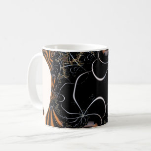 Caneca De Café Este é o Dia das Bruxas Arte Fractal Preta e Lar
