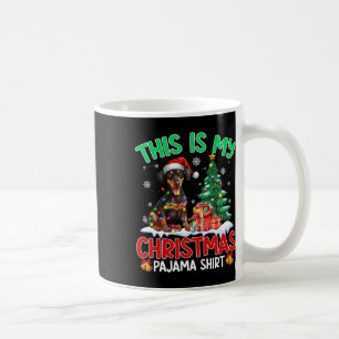 Caneca De Café Este É O Meu Cachorro De Pajama Doberman De Natal