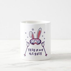 Caneca De Café Este é o meu Coelho de Esqui de Ski com bastões de