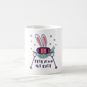 Caneca De Café Este é o meu Coelho de Esqui de Ski com bastões de