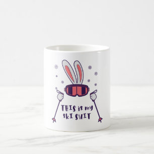 Caneca De Café Este é o meu Coelho de Esqui de Ski com bastões de