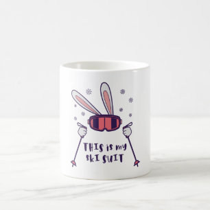 Caneca De Café Este é o meu Coelho de Esqui de Ski com bastões de