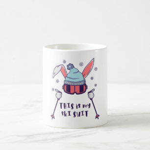 Caneca De Café Este é o meu Coelho de Esqui de Ski com bastões de