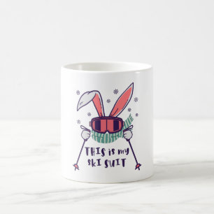 Caneca De Café Este é o meu Coelho de Esqui de Ski com bastões de