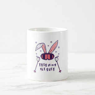 Caneca De Café Este é o meu Coelho de Esqui de Ski com bastões de