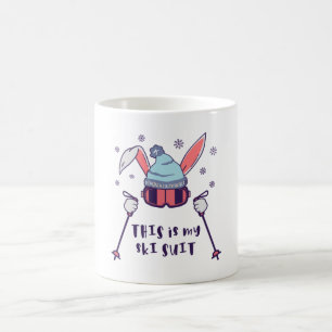 Caneca De Café Este é o meu Coelho de Esqui de Ski com bastões de