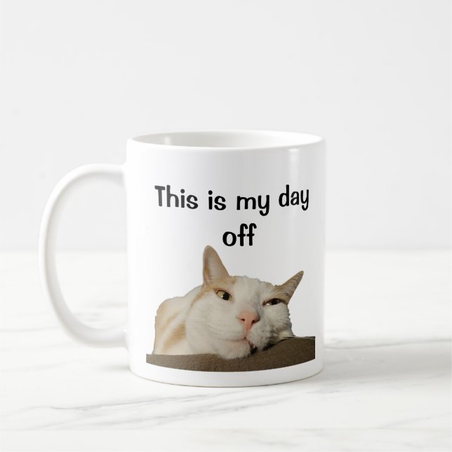 Caneca De Café Este é o Meu Dia de Folga Gato (Esquerda)