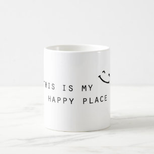 Caneca De Café este é o meu lugar feliz design moderno simples