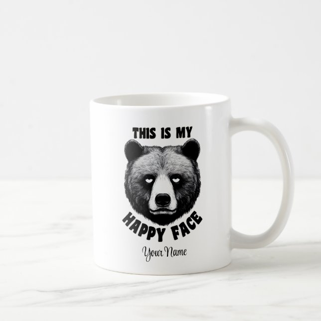 Caneca De Café Este é o meu rosto feliz - Urso (Direita)