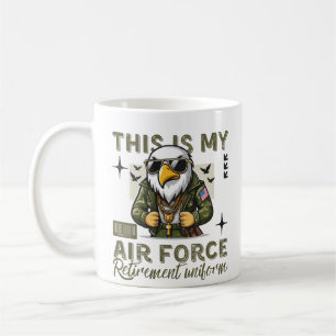 Caneca De Café Este é o meu uniforme de aposentadoria da força aé
