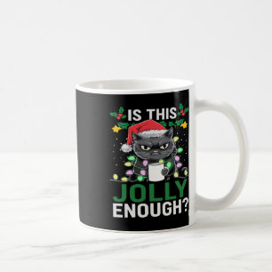 Caneca De Café Este Gato Negro Chega De Feliz Natal?