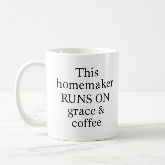 Caneca De Café "Este Homemaker Funciona com Grace e Café" Mug (Esquerda)
