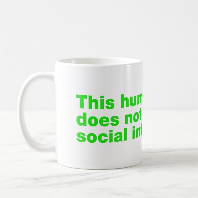Caneca De Café Este humano não suporta interação social (Esquerda)