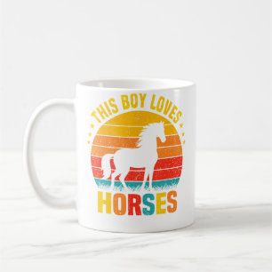 Caneca De Café Este Menino Ama Cavalos Camisa Divertida de Montar