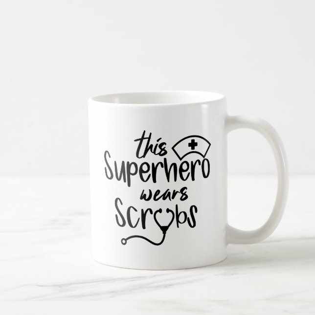 Caneca De Café Este Super-Herói Veste Scrubs Coffee Mug (Direita)