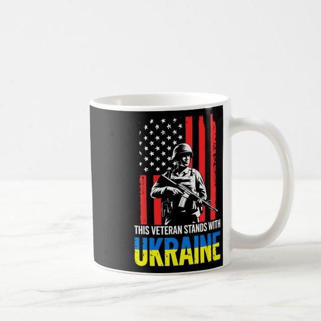 Caneca De Café Este Veterano Apoia a Ucrânia 11  (Direita)