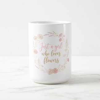 Caneca De Café Estética Apenas uma Garota que Ama Flores