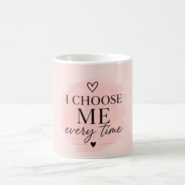 Caneca De Café Estética de Amor Próprio Rosa Suave (Centro)