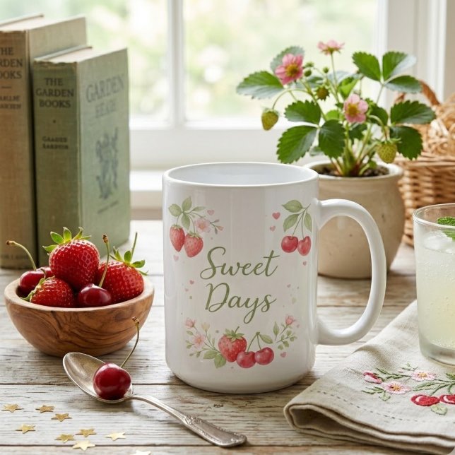 Caneca De Café Estética de Frutas em Aquarela (Criador carregado)