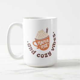 Caneca De Café Estética de Outono  Tempero de Abóbora e Vibrações
