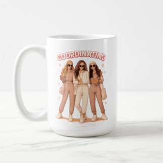 Caneca De Café Estética de Roupas Coordenadas Amigas Vibes