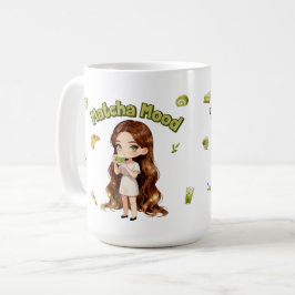 Caneca De Café Estética do Humor do Matcha Design Vibrações de Ch