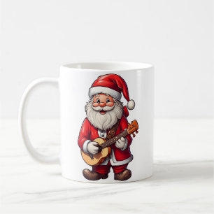Caneca De Café Estética do Natal Papai Noel Tocando Música de Uku