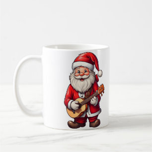 Caneca De Café Estética do Natal Papai Noel Tocando Música de Uku