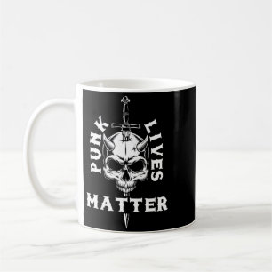 Caneca De Café Estética Musical de Rock de Caveira Esqueleto Punk