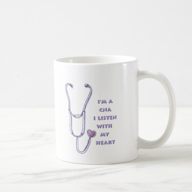 Caneca De Café Estetoscópio Coração Enfermeiro CNA (Direita)