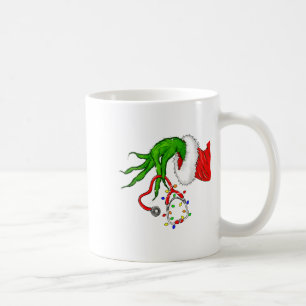 Caneca De Café Estetoscópio de Natal Enfermeira Divertida Luzes d
