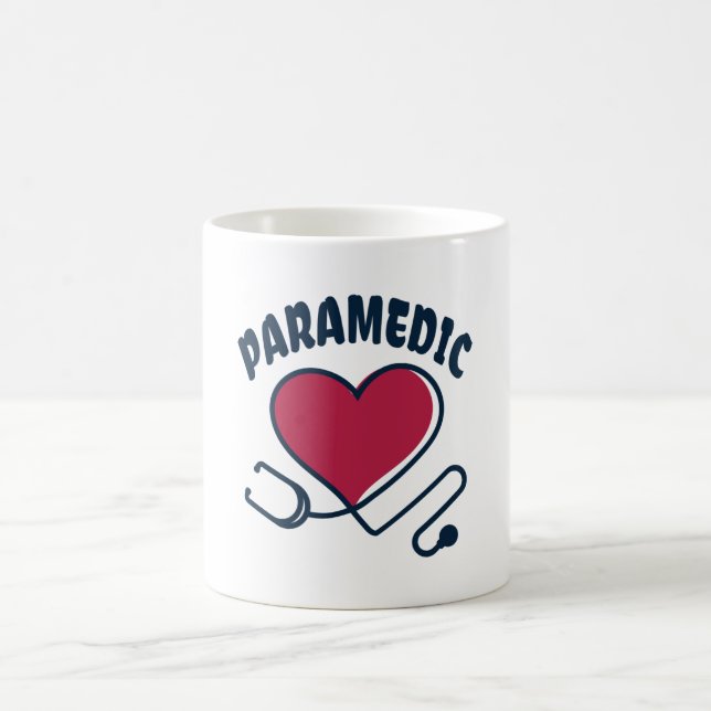 Caneca De Café Estetoscópio de Paramédico com coração (Centro)