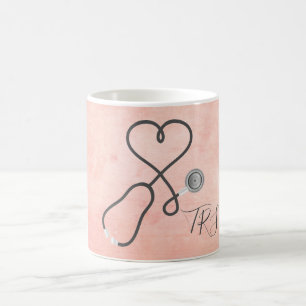 Caneca De Café Estetoscópios de Enfermeira ou Médico Graduado Mon