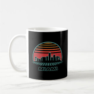 Caneca De Café Estilo 80S do Skyline da Cidade de Miami